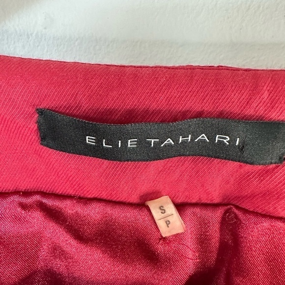 EUC Elie Tahari Zaria Red Fitted Zip Up Jacket - Picture 9 of 12